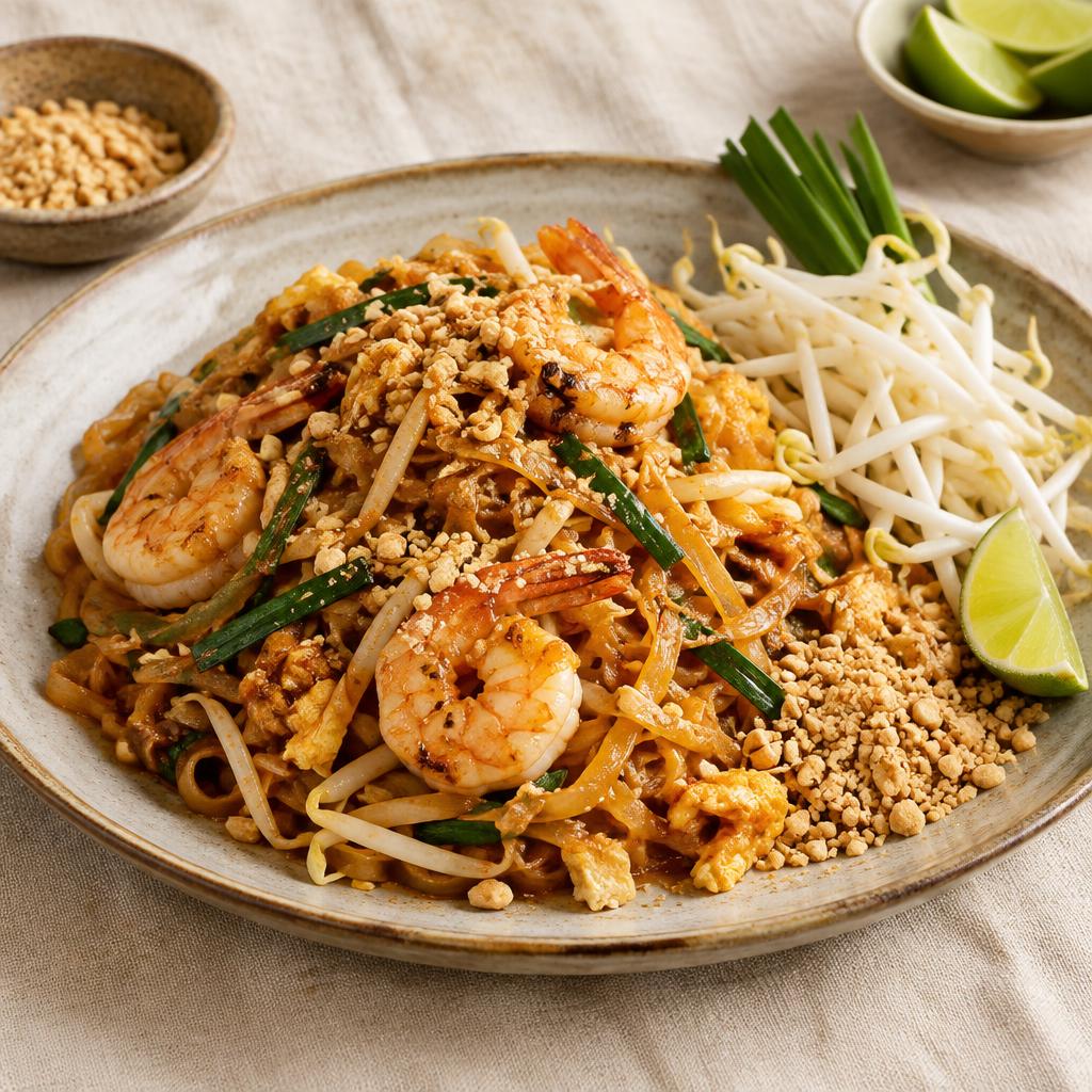Pad thai ai gamberi